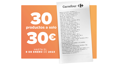 CARREFOUR LANZA UNA CESTA DE 30 PRODUCTOS A 30 EUROS